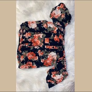 Abercrombie Floral Off the Shoulder Crop Top
